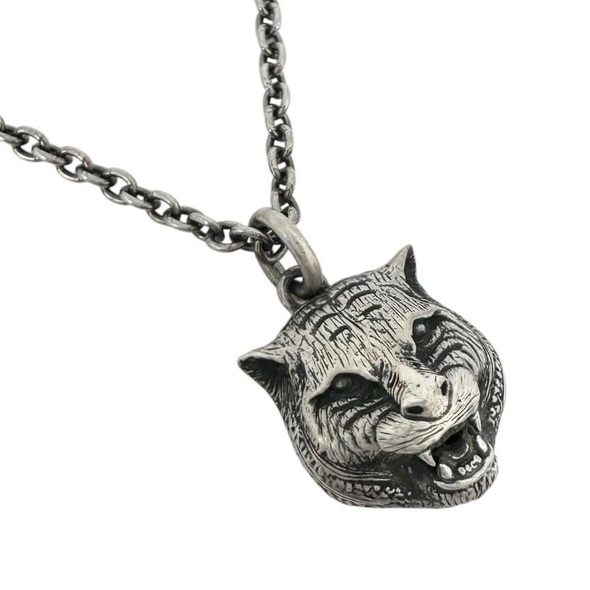 Gucci Cat Head Silver Necklace