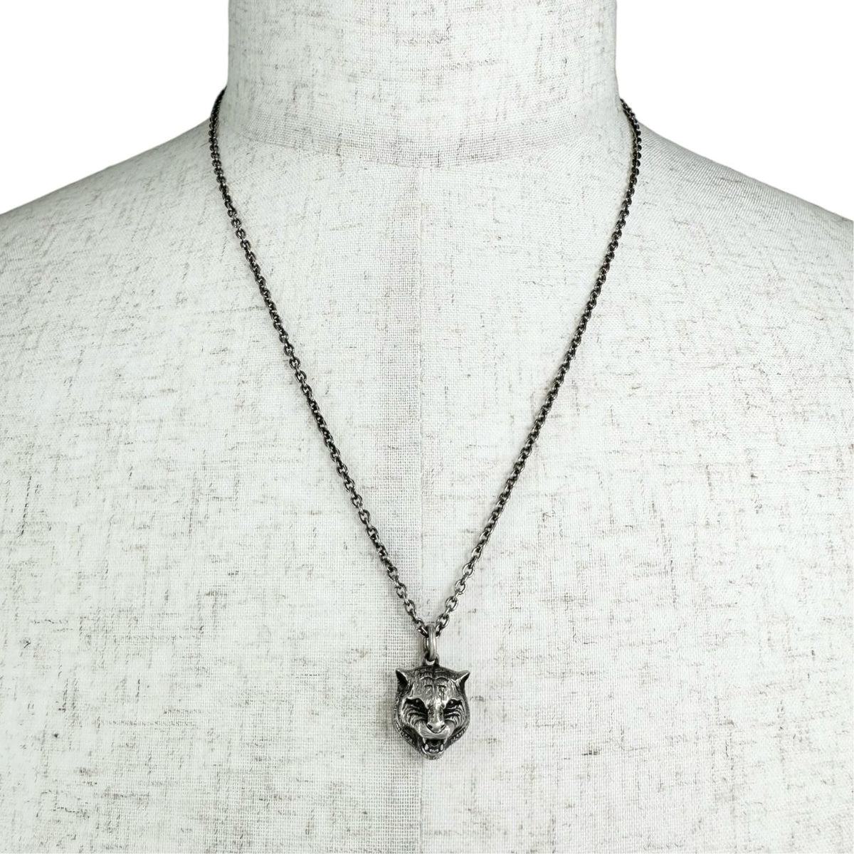 Gucci Cat Head Silver Necklace — view 3