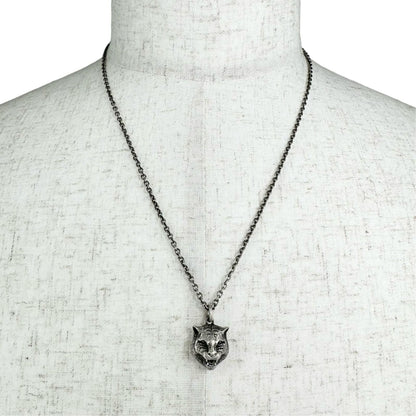 Gucci Cat Head Silver Necklace — view 3