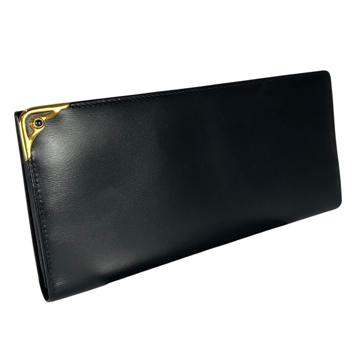 Cartier Sapphire Line Leather Black Wallet Gold — view 3