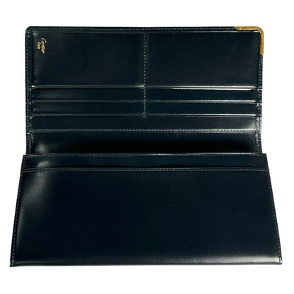 Cartier Sapphire Line Leather Black Wallet Gold — view 8