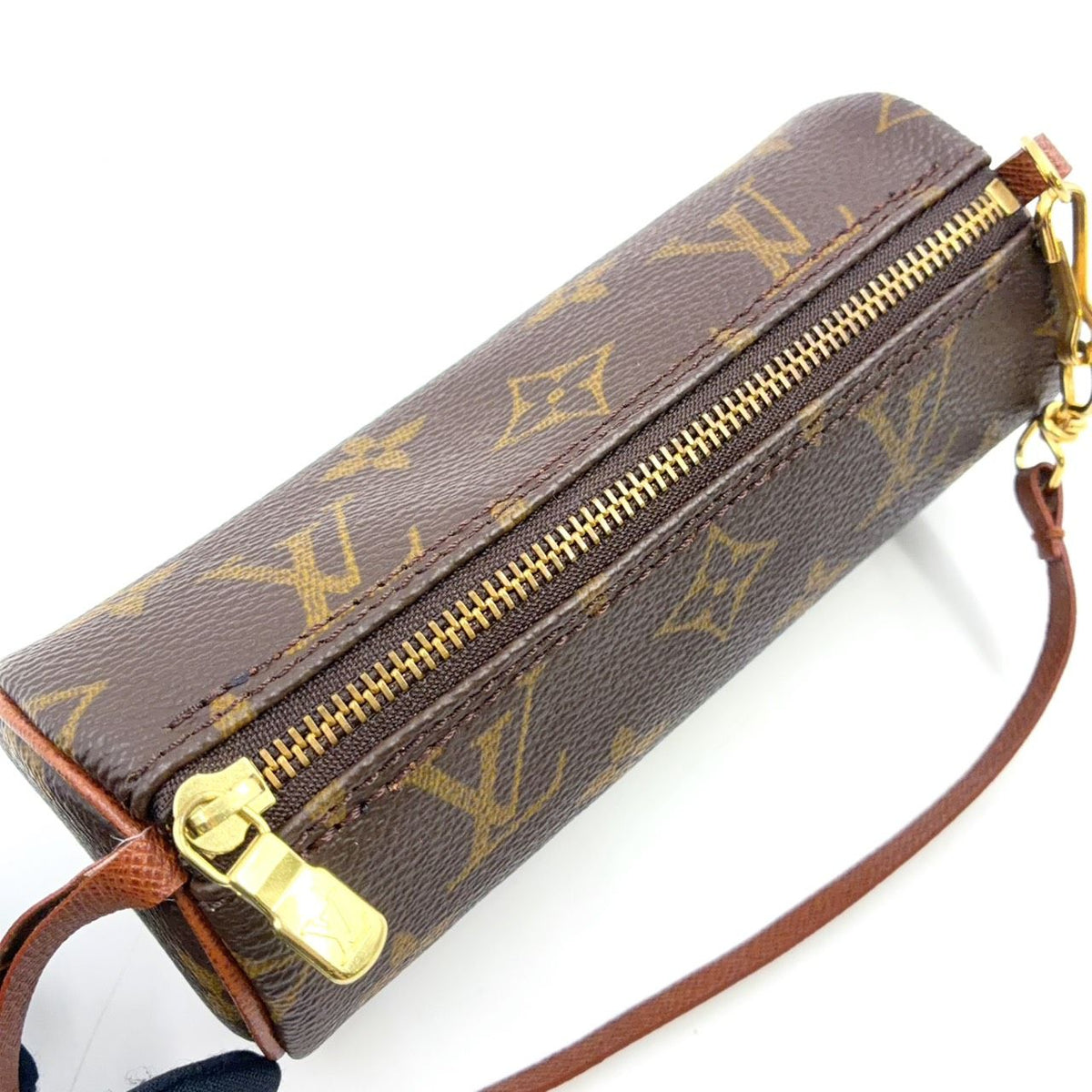 Louis Vuitton Papillon Leather Brown Light Pouch Gold — view 6