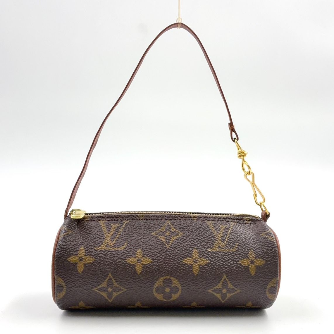 Louis Vuitton Papillon Leather Brown Light Pouch Gold