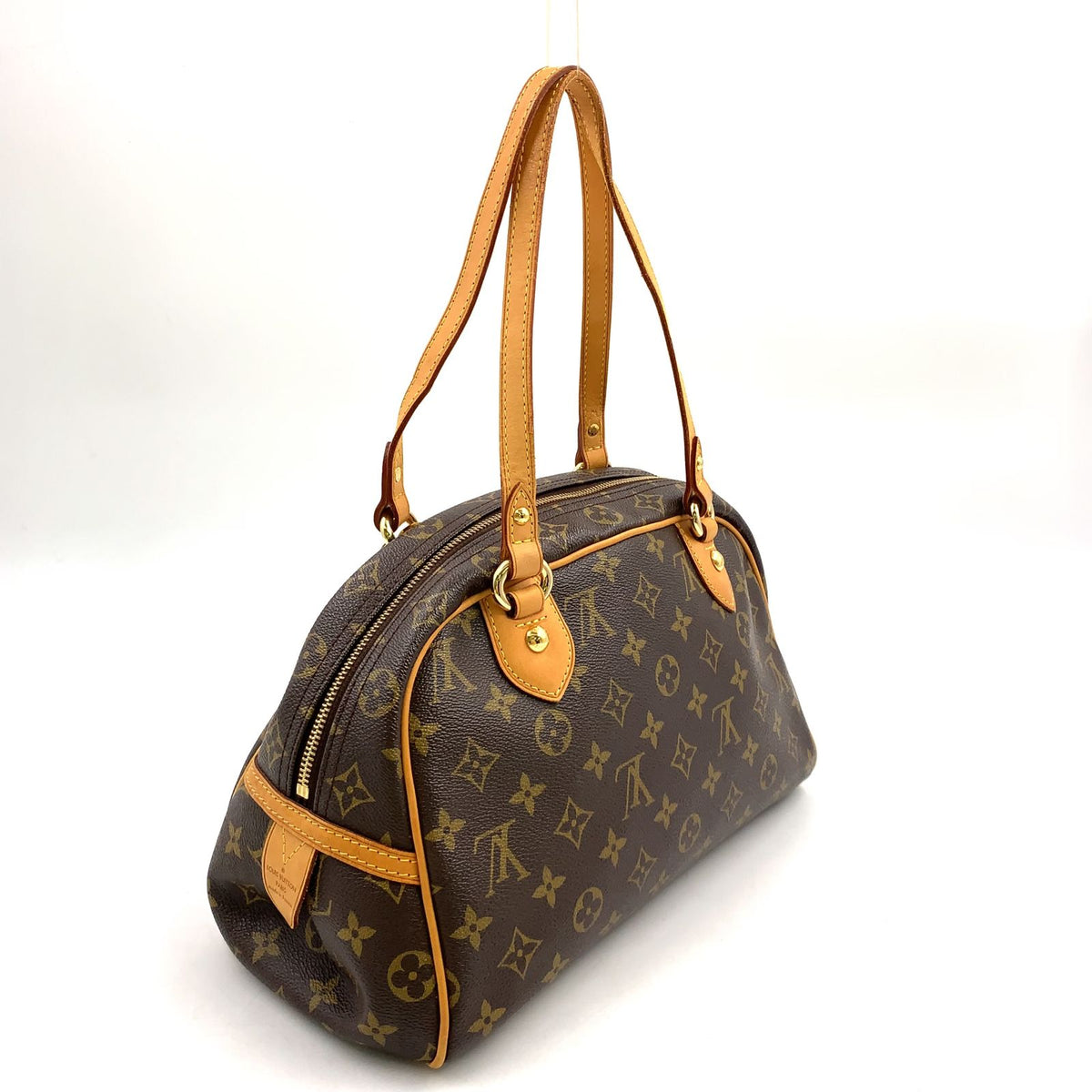 Louis Vuitton Montorgueil PM Monogram Leather Brown Light Shoulder Bag Gold — view 2