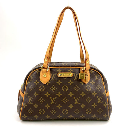 Louis Vuitton Montorgueil PM Monogram Leather Brown Light Shoulder Bag Gold