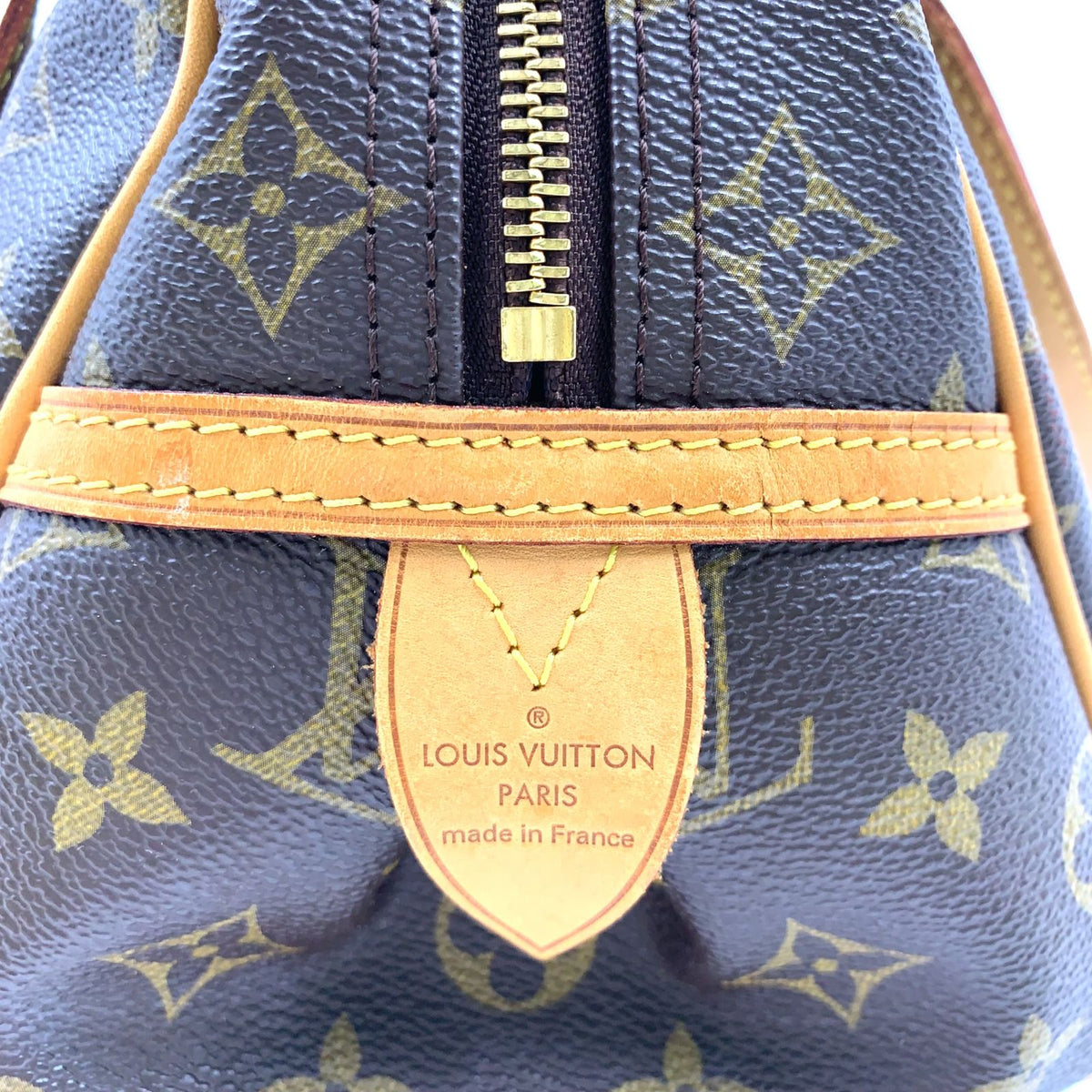 Louis Vuitton Montorgueil PM Monogram Leather Brown Light Shoulder Bag Gold — view 4