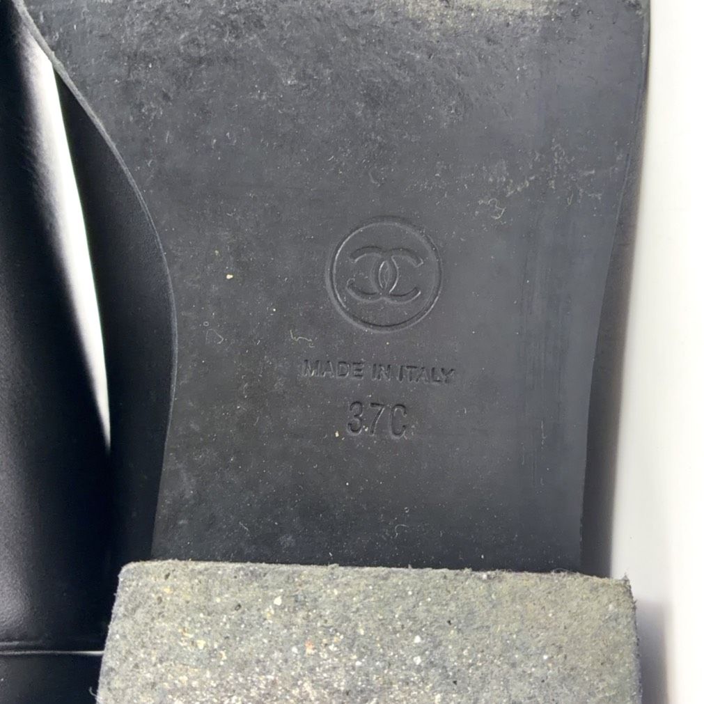 Chanel CC Logo Leather Black Boots — view 4