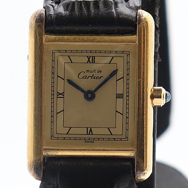 Cartier Must Tank Gold Dial Watch