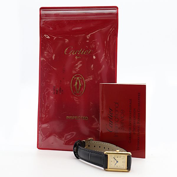 Cartier Must Tank Gold Dial Watch — view 5