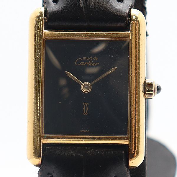 Cartier Must Tank Black Dial Watch