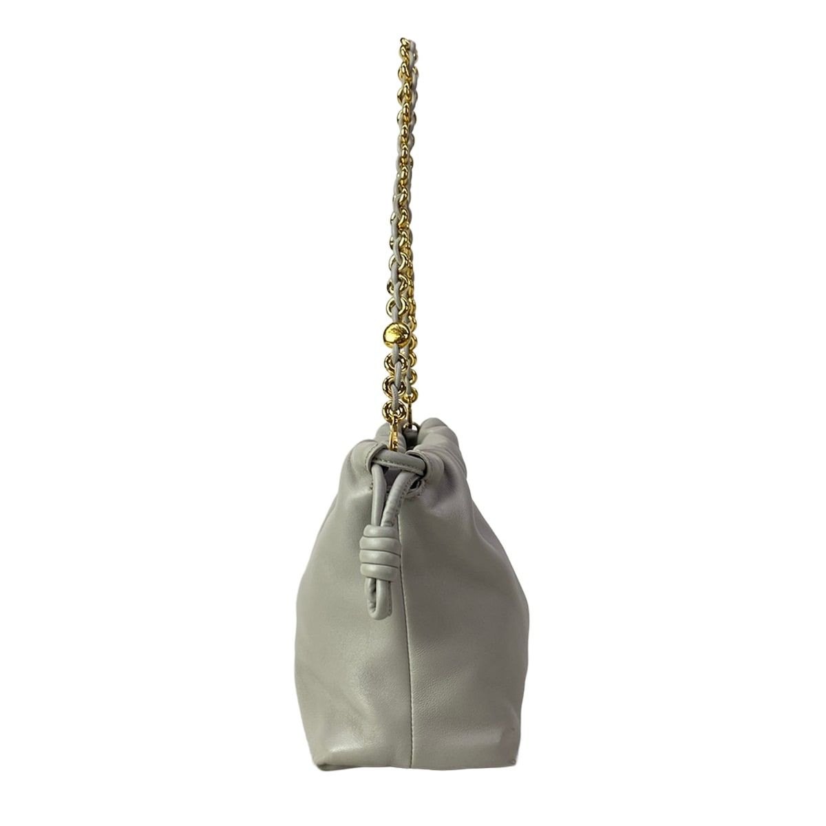 Loewe Shoulder Bag Flamenco Purse Medium Light Gray Chain — view 2