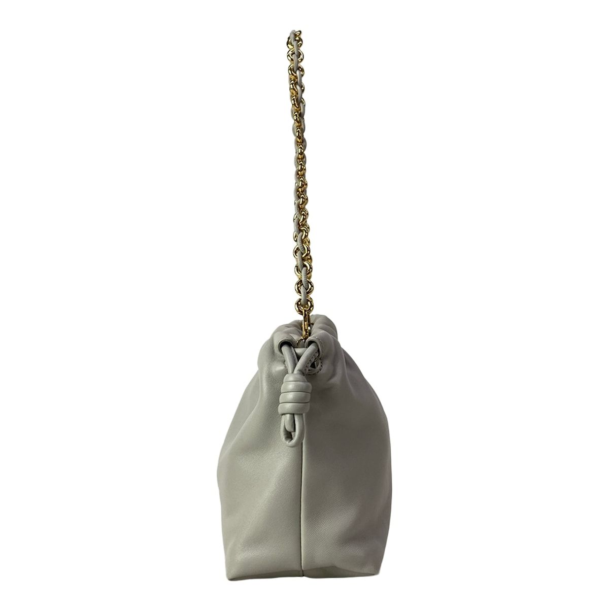 Loewe Shoulder Bag Flamenco Purse Medium Light Gray Chain — view 4