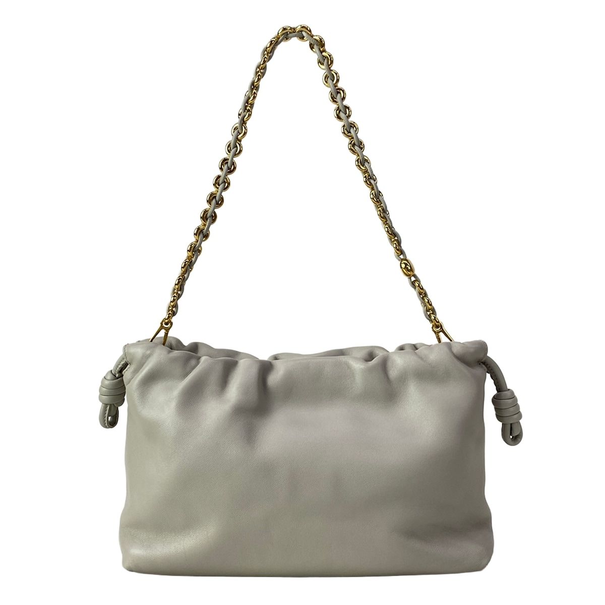 Loewe Shoulder Bag Flamenco Purse Medium Light Gray Chain — view 3