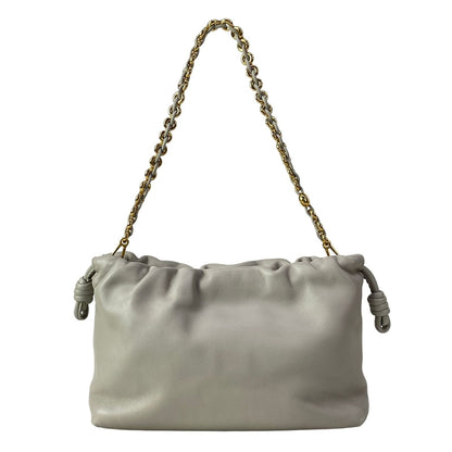 Loewe Shoulder Bag Flamenco Purse Medium Light Gray Chain — view 3