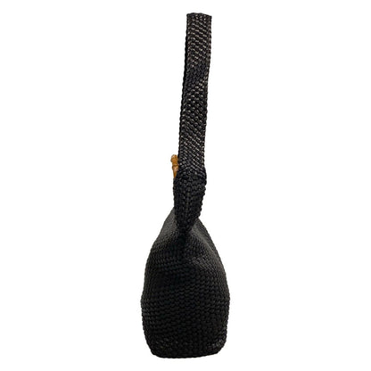 Gucci Shoulder Bag Bamboo Black Braided 2-Way Leather — view 2