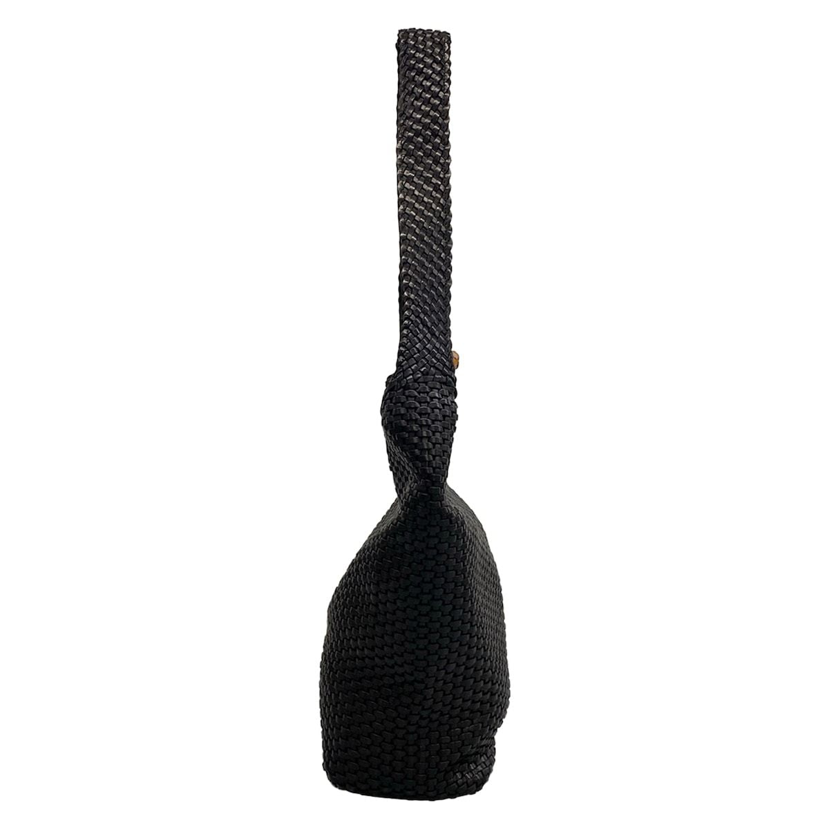 Gucci Shoulder Bag Bamboo Black Braided 2-Way Leather — view 4