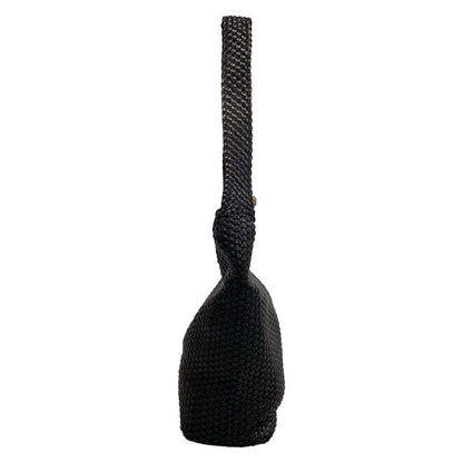 Gucci Shoulder Bag Bamboo Black Braided 2-Way Leather — view 4