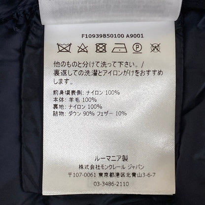 Moncler Jacket Cardigan Tricot Dark Navy Knit Paneled Zip Up Wool Down S — view 5