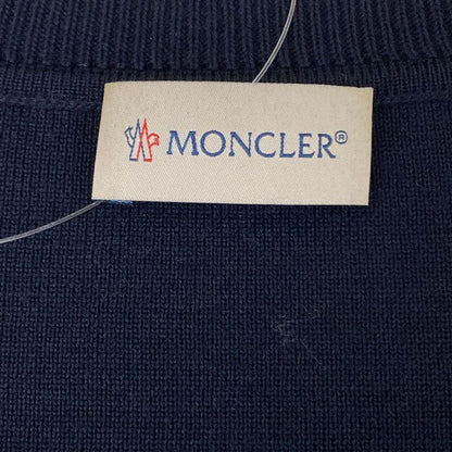 Moncler Jacket Cardigan Tricot Dark Navy Knit Paneled Zip Up Wool Down S — view 3