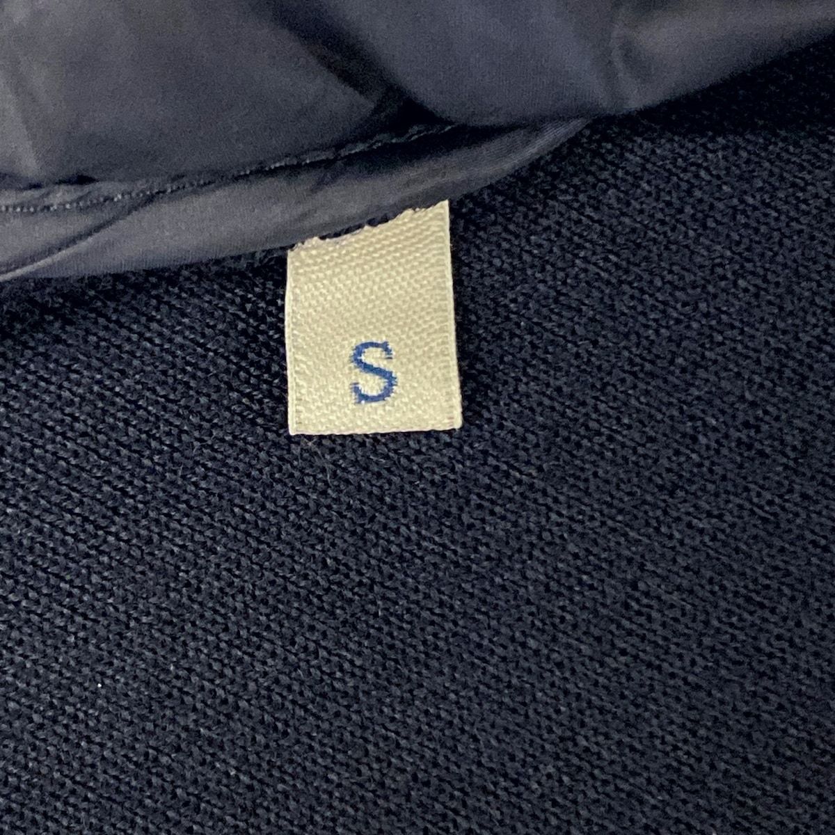 Moncler Jacket Cardigan Tricot Dark Navy Knit Paneled Zip Up Wool Down S — view 6