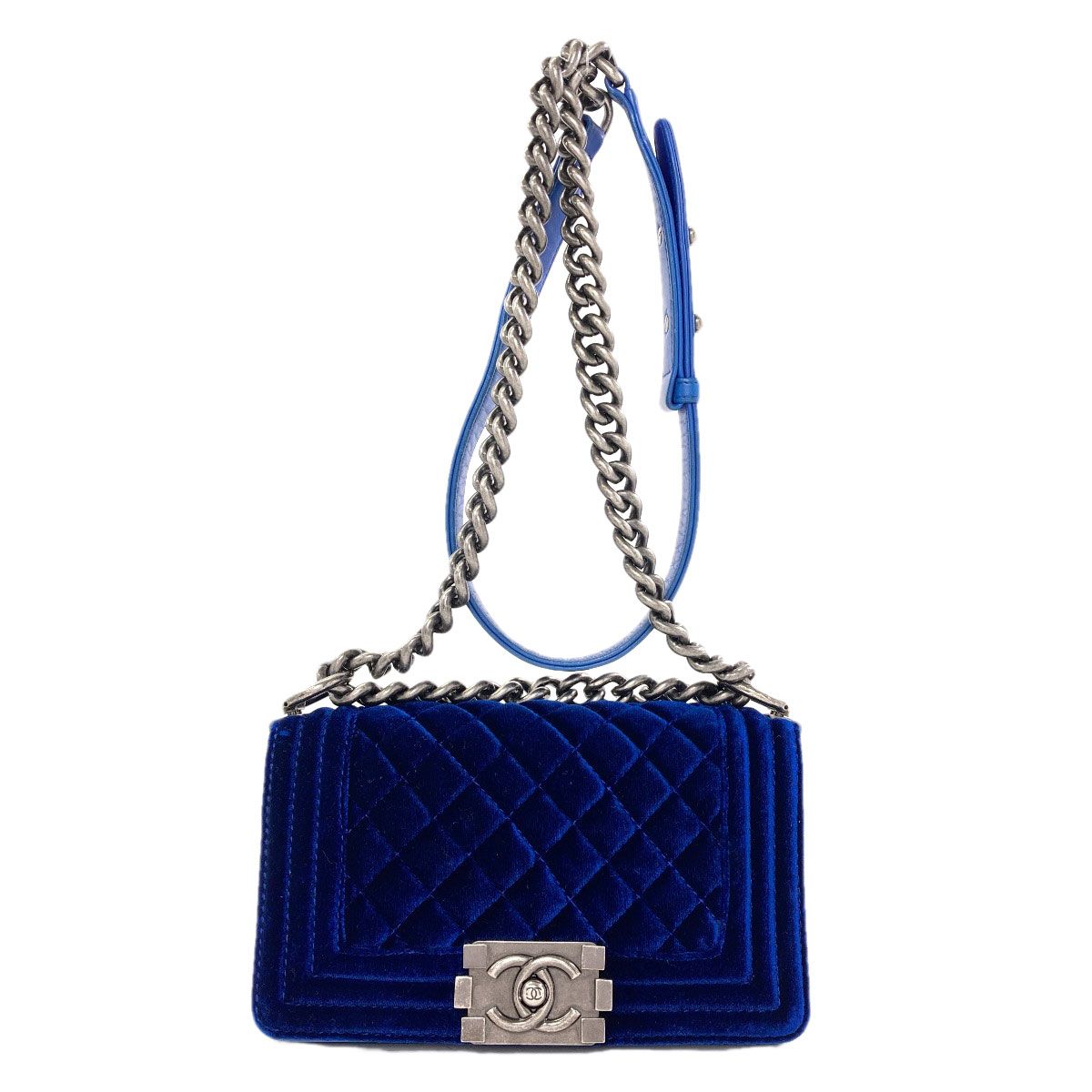 Chanel Boy Chain Shoulder Bag Velour