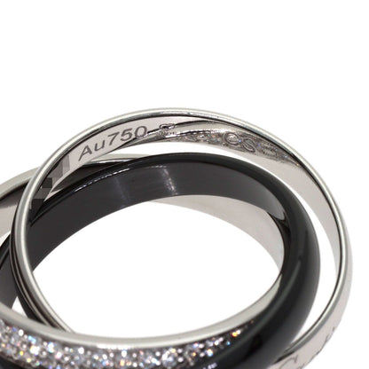 Cartier Trinity Ceramic SM Pave Diamond 48 Ring 18k White Gold — view 7