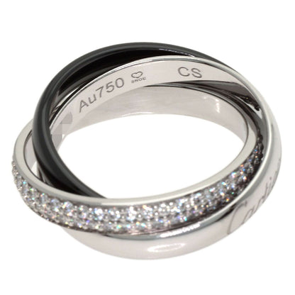 Cartier Trinity Ceramic SM Pave Diamond 48 Ring 18k White Gold — view 4