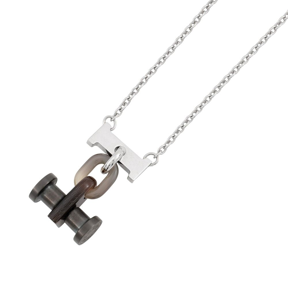 Hermes Necklace Mobile H Buffalo Horn Black