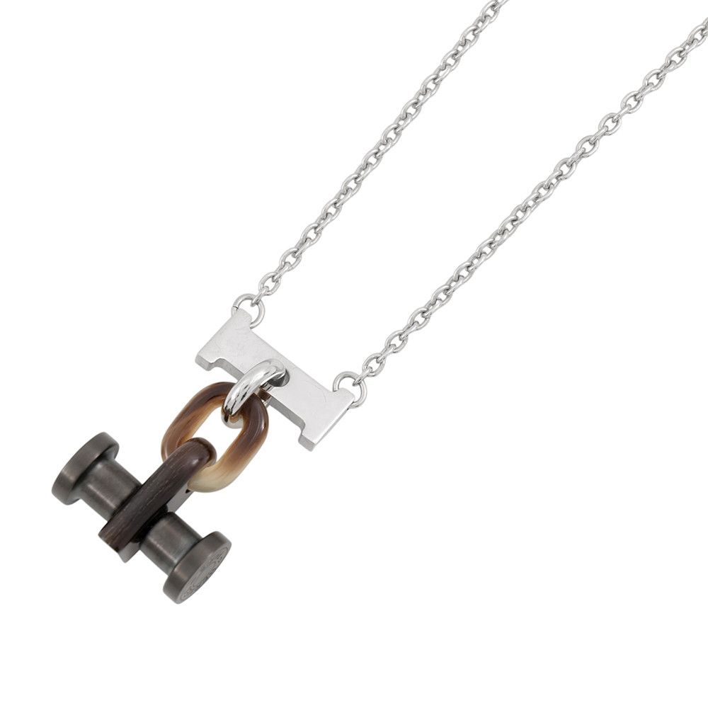 Hermes Necklace Mobile H Buffalo Horn Black — view 3