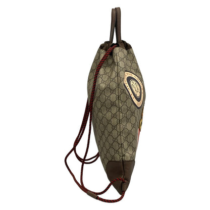 Gucci Backpack Angry Cat Beige Dark Brown Leather — view 2