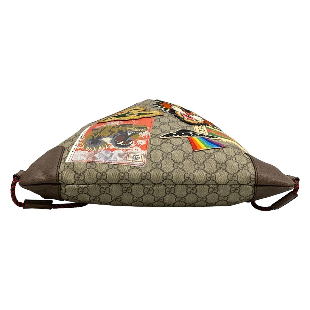 Gucci Backpack Angry Cat Beige Dark Brown Leather — view 5