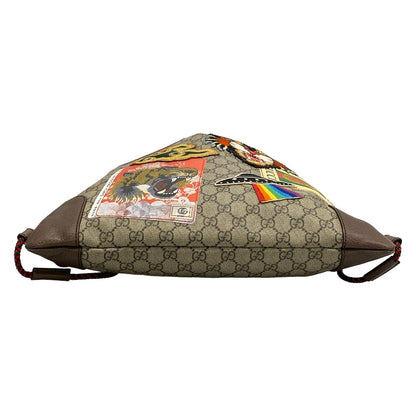 Gucci Backpack Angry Cat Beige Dark Brown Leather — view 5