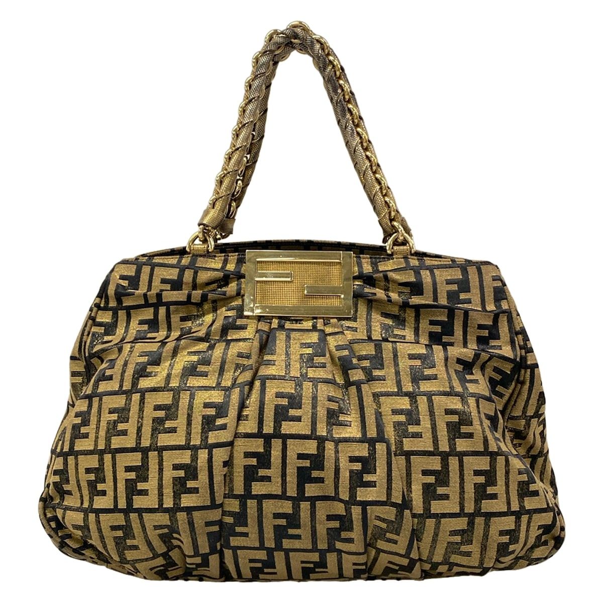 Fendi Tote Bag Zucca Pattern Gold