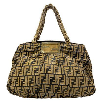 Fendi Tote Bag Zucca Pattern Gold