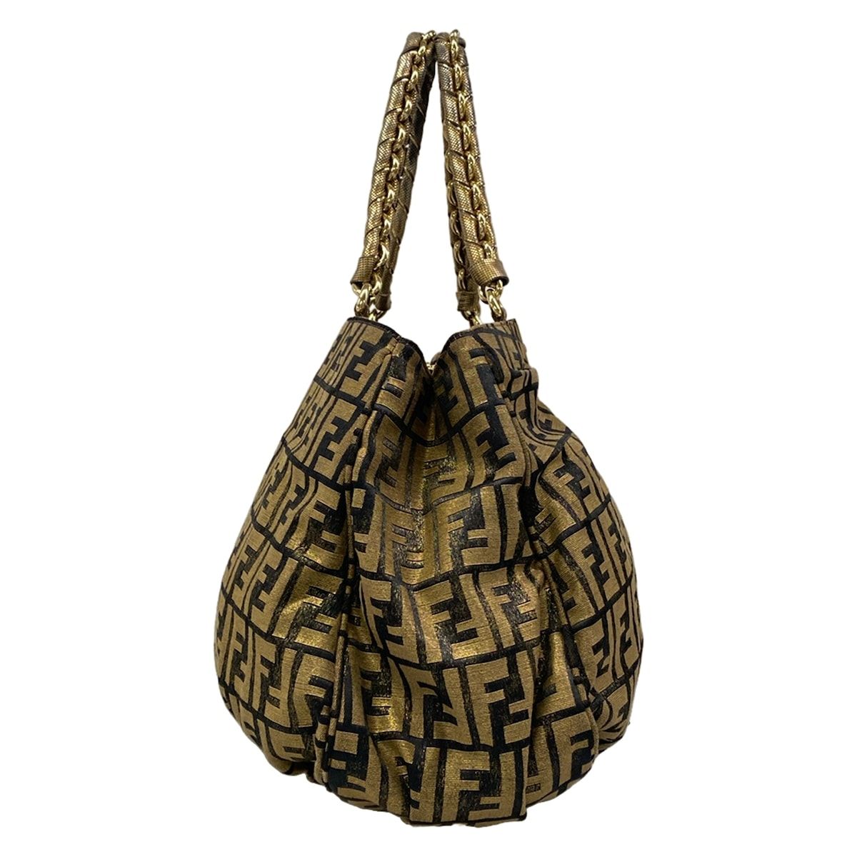 Fendi Tote Bag Zucca Pattern Gold — view 2