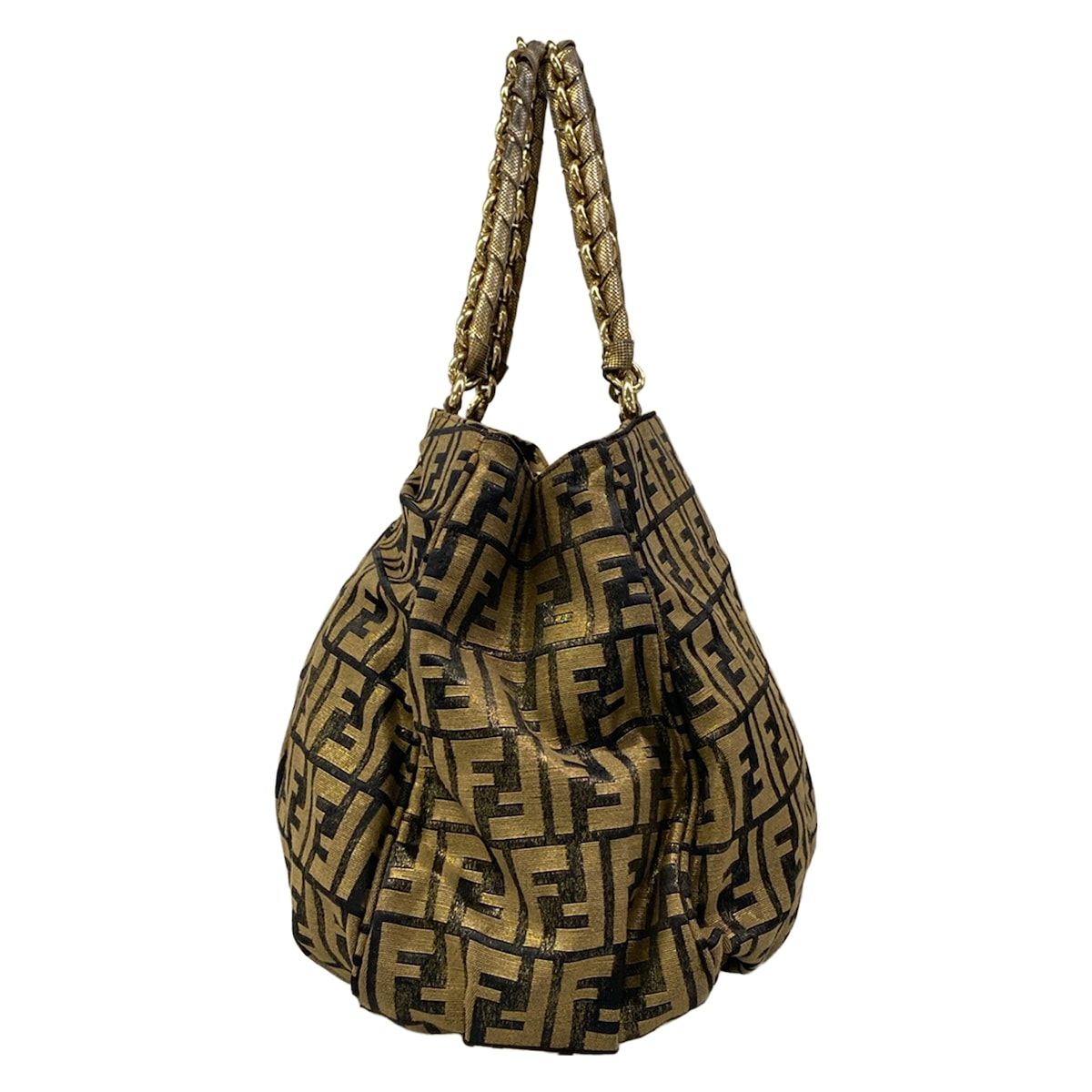 Fendi Tote Bag Zucca Pattern Gold — view 4