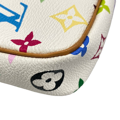 Louis Vuitton Handbag Monogram Multicolor Pochette Accessoires Blanc Leather — view 6