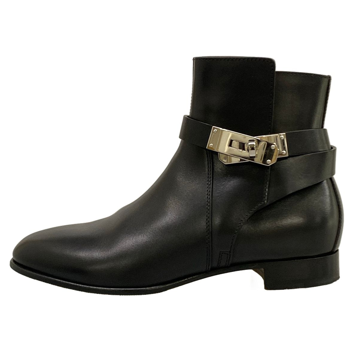 Hermes Short Boots Neo Black Kelly Silver