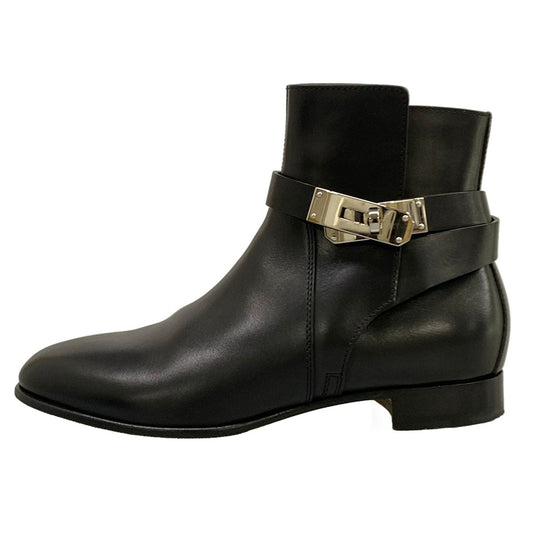 Hermes Short Boots Neo Black Kelly Silver