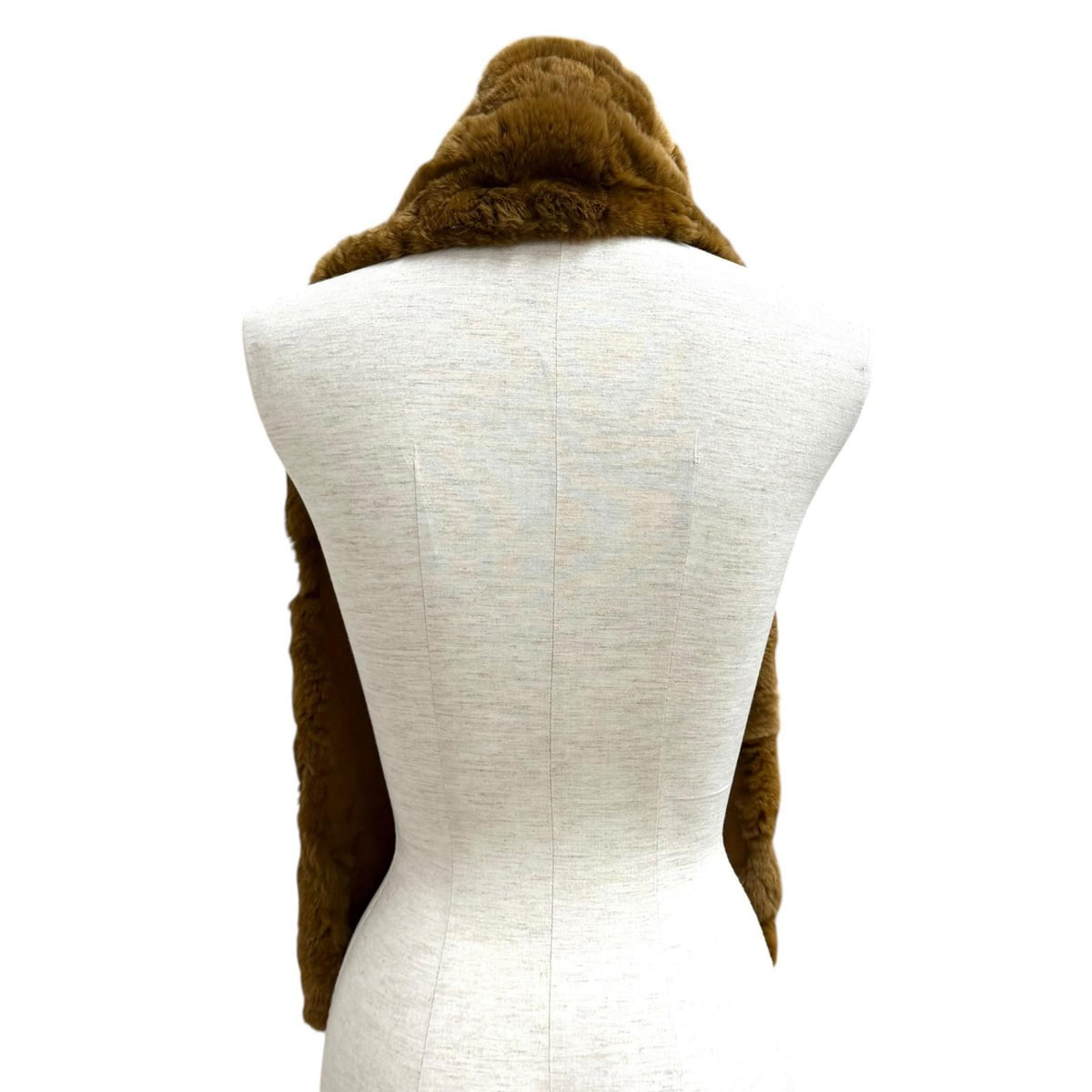 Chanel Vintage Lining Silk 100% Rex Fur Tippet Shawl Brown Scarf — view 4