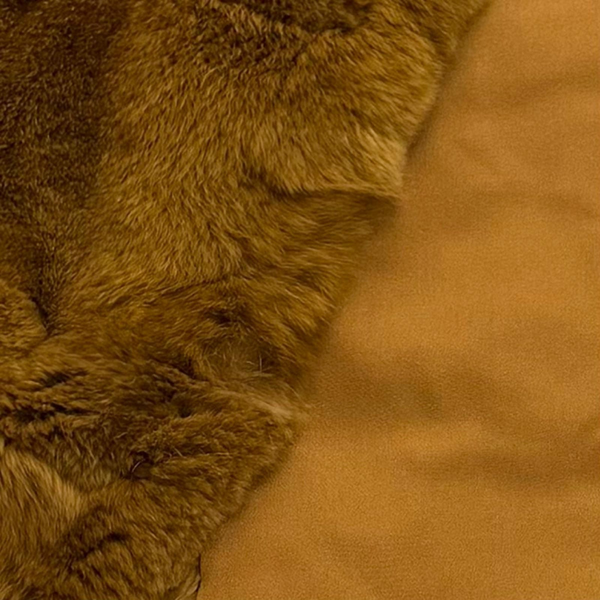 Chanel Vintage Lining Silk 100% Rex Fur Tippet Shawl Brown Scarf — view 6