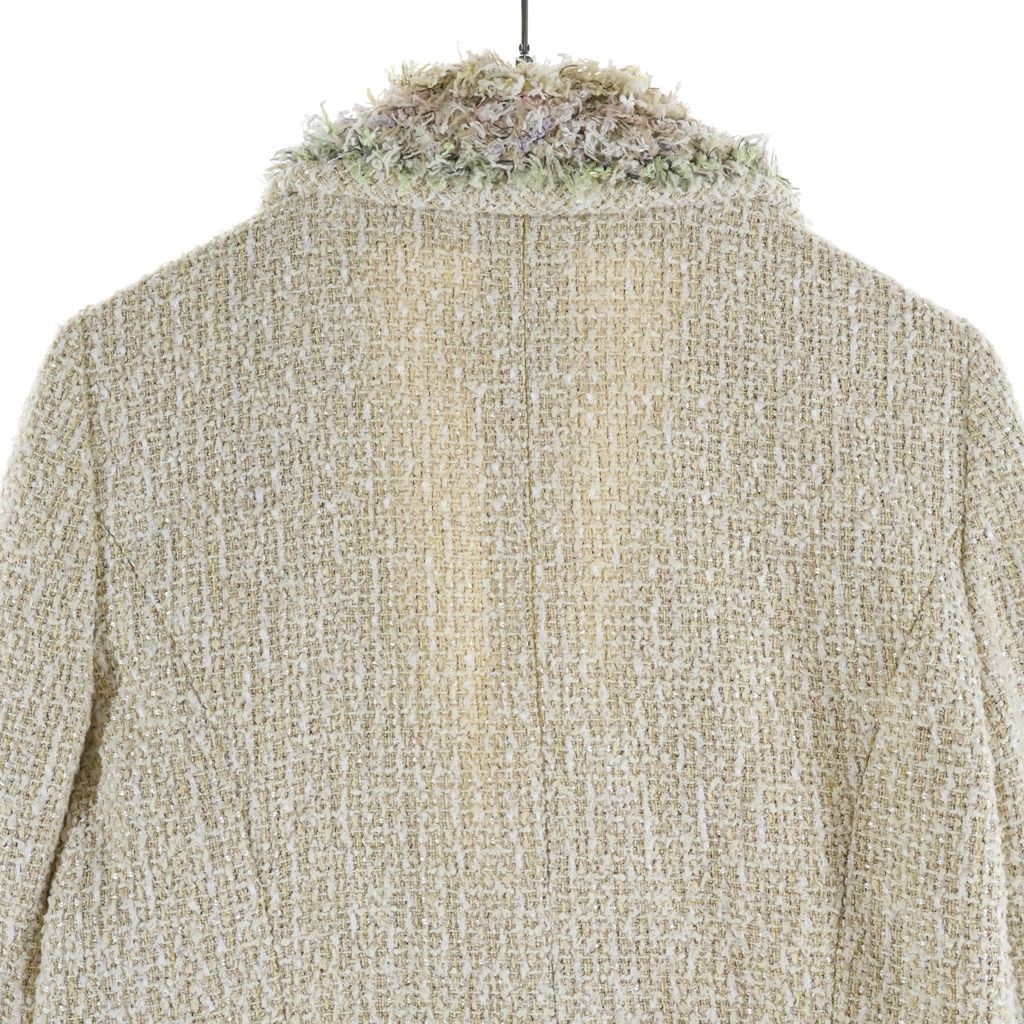 Chanel Mid-Length Tweed Jacket Beige 38 — view 4