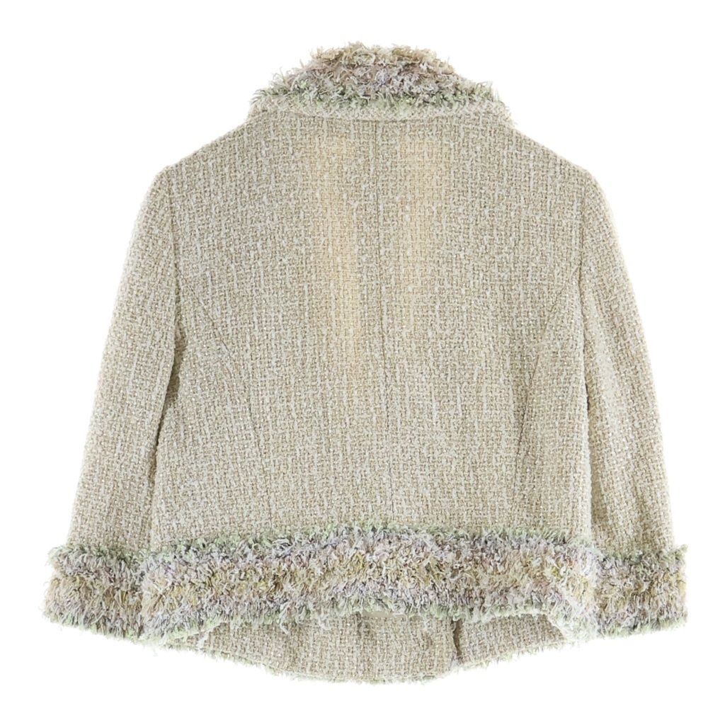 Chanel Mid-Length Tweed Jacket Beige 38 — view 2