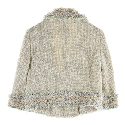 Chanel Mid-Length Tweed Jacket Beige 38 — view 2