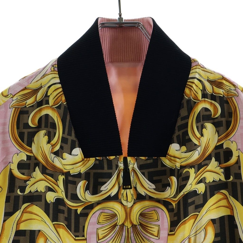 Fendi Fendace Jacket Silk All Over Print Pink Gold — view 5