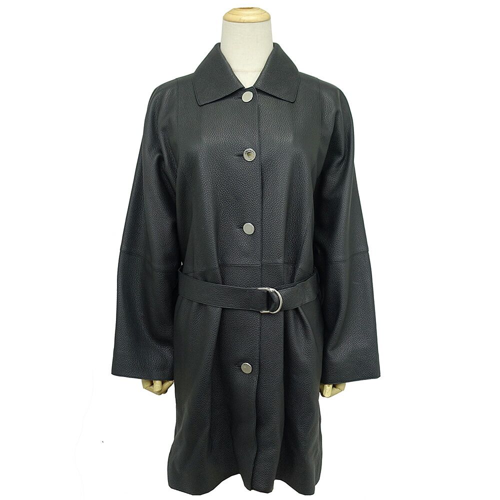 Hermes Leather Coat Sellier Buttons 5 Hanger Garment Included