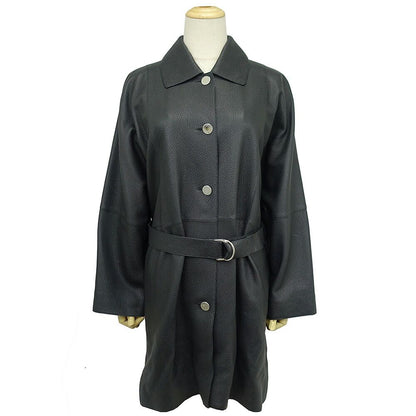 Hermes Leather Coat Sellier Buttons 5 Hanger Garment Included
