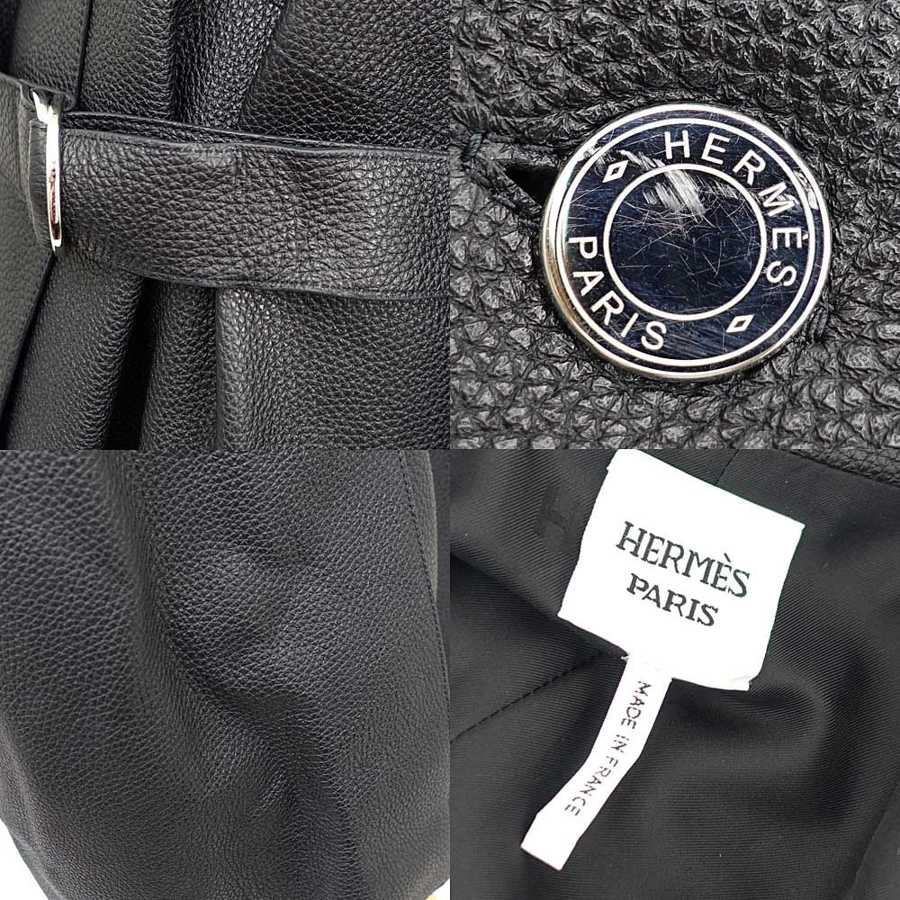 Hermes Leather Coat Sellier Buttons 5 Hanger Garment Included — view 7