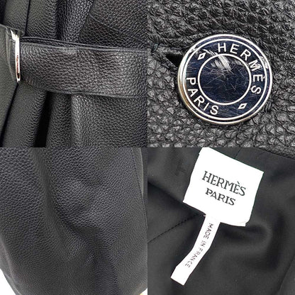 Hermes Leather Coat Sellier Buttons 5 Hanger Garment Included — view 7