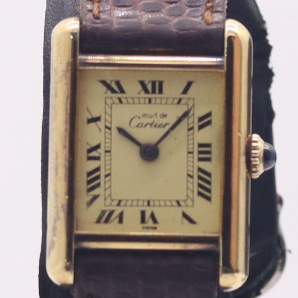 Cartier Must Tank Manual Wind Ivory Dial Watch
